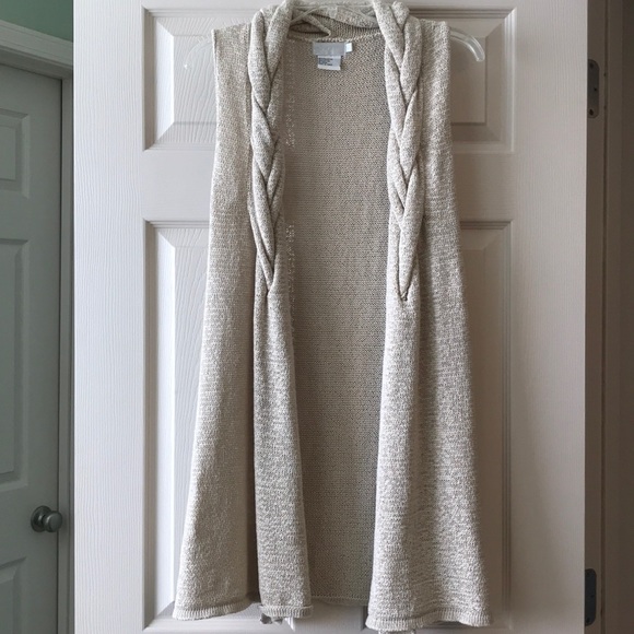 Adore Sweaters - Oatmeal sleeveless long sweater vest